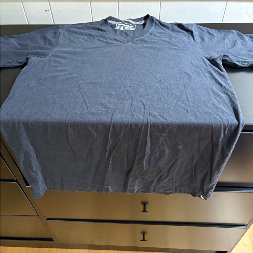Eddie Bauer Men's Dark Blue Long Sleeve Tee